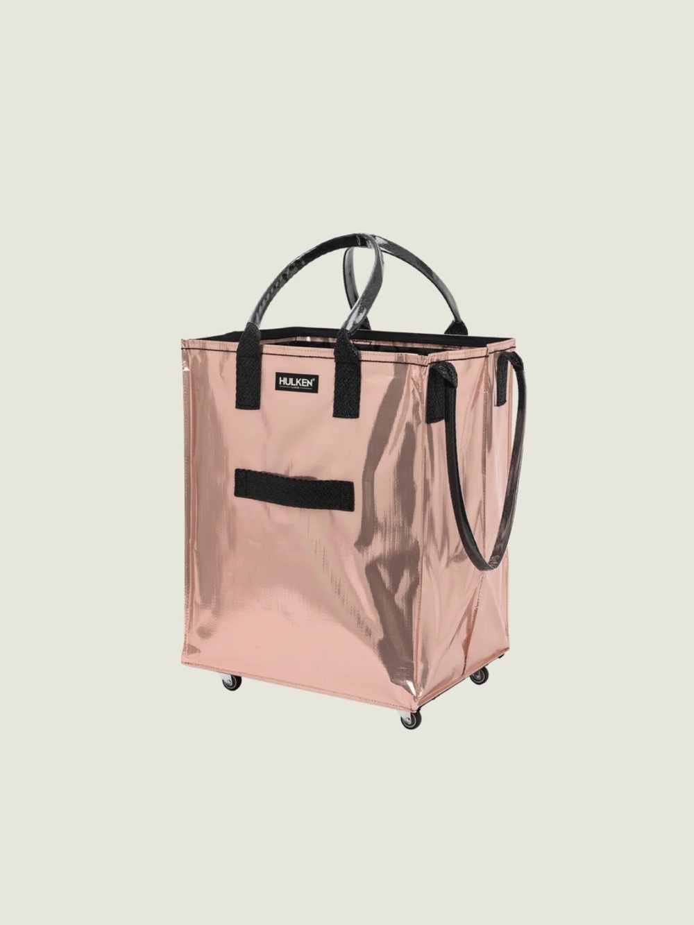 HULKEN Rose Gold Large Rolling Storage Tote